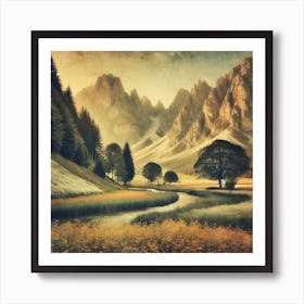 Landscape In The Mountains Photo Art Print