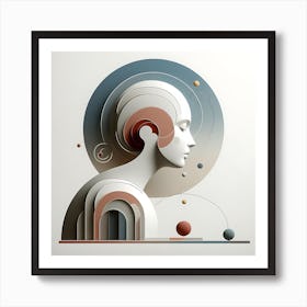 Abstract Female Head Art Print