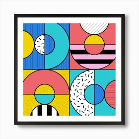 Memphis Futura Pattern 06 Art Print