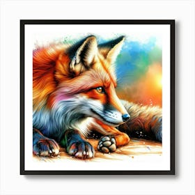 Fox Painting Art Print