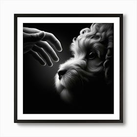 Black And White Portrait Of A Dog Art Print