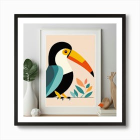 Mid Century Geometric Toucan Nursery Art Print 2 Art Print