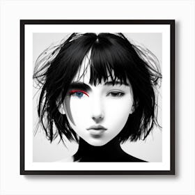 Girl With Blue Eyes 1 Art Print