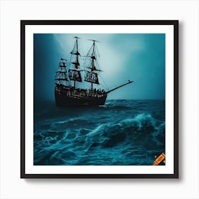 Craiyon 131542 Pirate Ship Sailing Across A Raging Sea Art Print