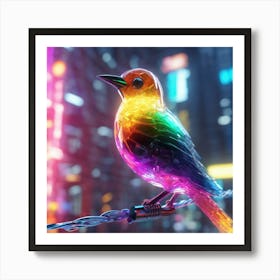 646491 A Colorful Bird Made Of Translucent Crystal Perche Xl 1024 V1 0 Art Print