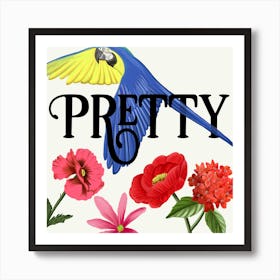 Pretty Parrot Square Art Print