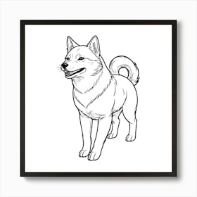 Akita Coloring Pages Art Print