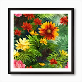 Floral Wallpaper 21 Art Print