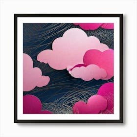 Pink clouds Art Print