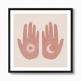 Sun, Moon, Hands Art Print