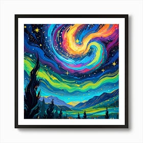 Starry Night Sky 15 Art Print