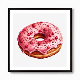 Donut With Cherries Art Print