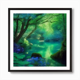 River In The Forest Art Print