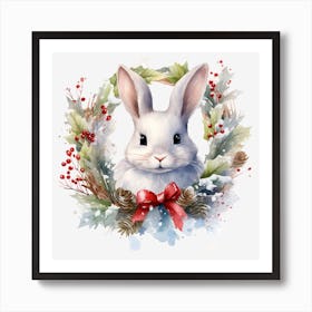Christmas Bunny 6 Art Print