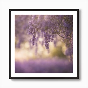 A Blooming Lavender Blossom Tree With Petals Gently Falling In The Breeze 1 Art Print