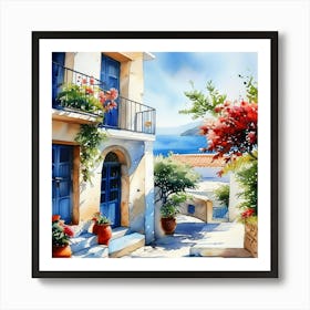 Greece Painting2 Art Print