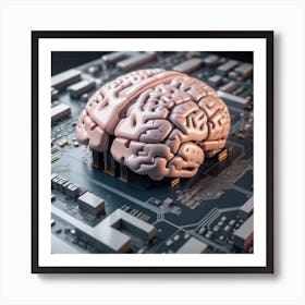 Brain On A Circuit Board 5 Art Print