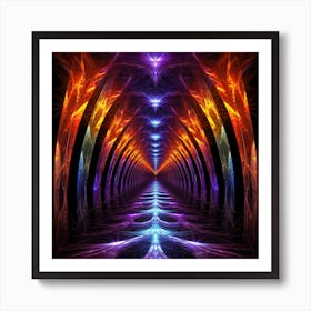 Highly Detailed Metallic Kaleidoscope Tunnel Pattern 2 Art Print