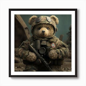 Teddy Bear Soldier Art Print