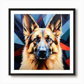 Abstract modernist german shepherd dog 1 Art Print