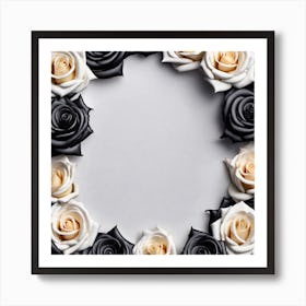 Black And White Roses 13 Art Print