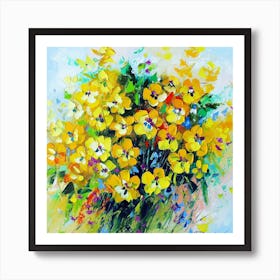 Bouquet of yellow flowers Art Print