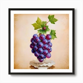 Grapes In A Vase Art Print