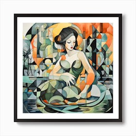 Woman In A Boat 1 Art Print