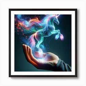 Holographic Unicorn spirit Art Print