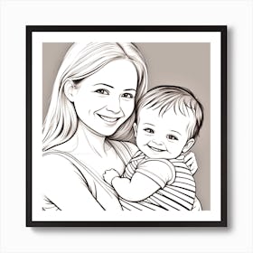 Portrait Of A Woman Holding A Baby 11 Art Print