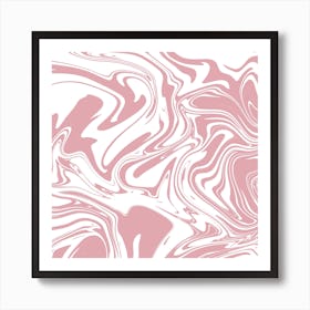 Liquid Contemporary Abstract Light Pink and White Swirls - Retro Liquid Swirl Lava Lamp Pattern Art Print