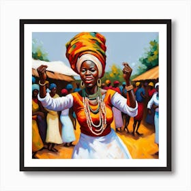 Smiling Dancing Woman Art Print