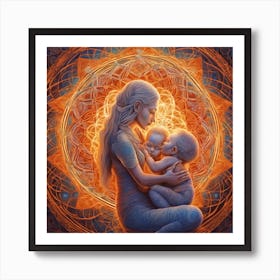 Mother And Child 6 Art Print
