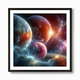 Planets In Space 4 Art Print