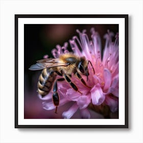 Bee On Flower Art Print