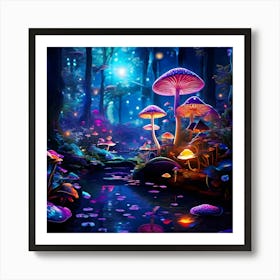 Mushroom Forest 1 Art Print