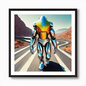 Robot On The Road 1 Art Print