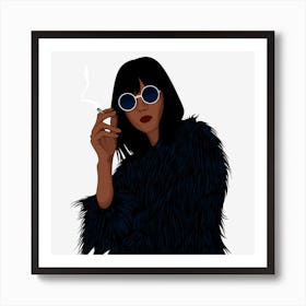 Woman Smoking A Cigarette Art Print