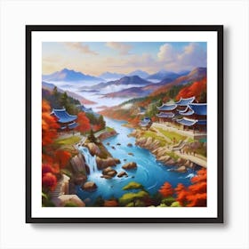 Asian Village views Art Print