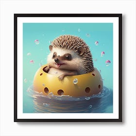 Hedgehog In A Bubble Art Print