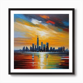 Sunset In Toronto Art Print