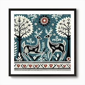 Deer In The Forest 2 Art Print