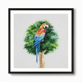 Watercolor Parrot Painting Art Print