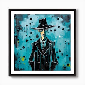 Man In Hat 2 Art Print