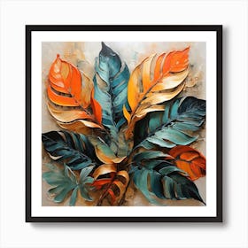 Abstraction with tropical leaf 1 Art Print