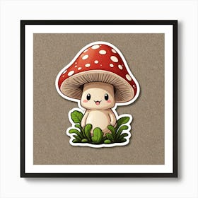 Sticker Of Cute Mushroom 2354278412(2) Art Print