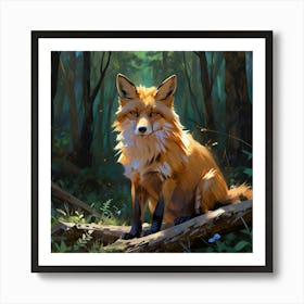 Fox In The Forest Art Print