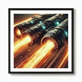 Emberstrike Interceptor Engines Flame Bursts Art Print