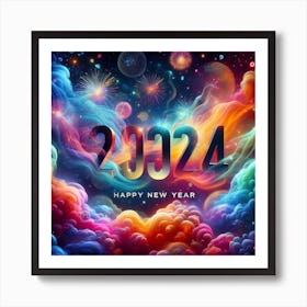 Happy New Year 2024 3 Art Print