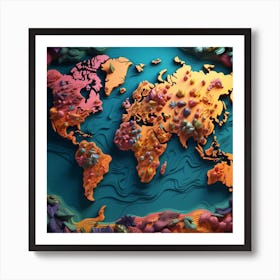 World Map 4 Art Print